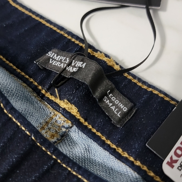 Simply Vera Vera Wang Women's Dark Blue Denim Leggings Size Small (4-6) - Picture 2 of 8